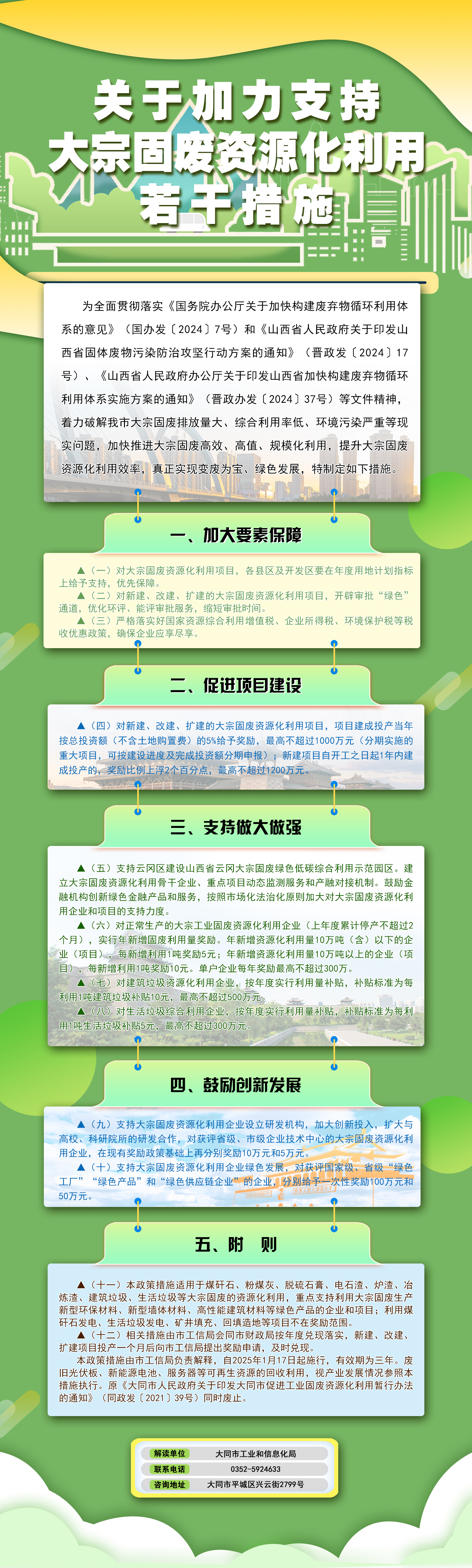 圖解《大同市加力支持大宗固廢資源化利用若干措施》